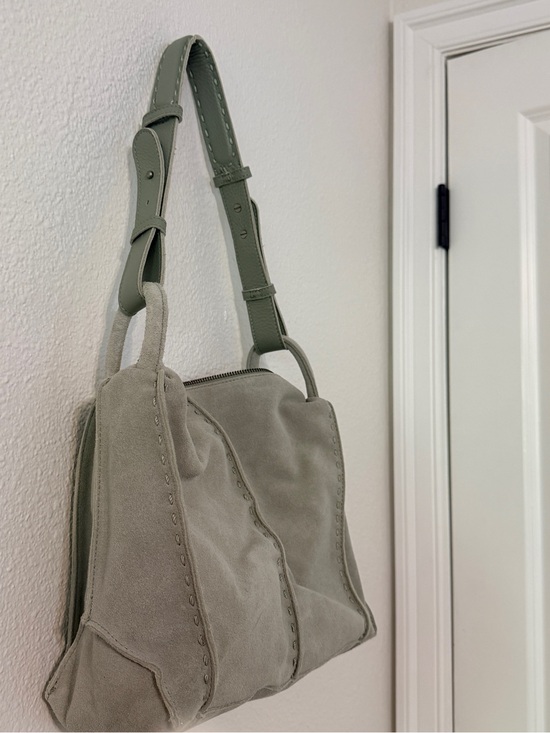 the Sak Suede Shoulder Bag in Sage Green with Adjustable Strap main image 10